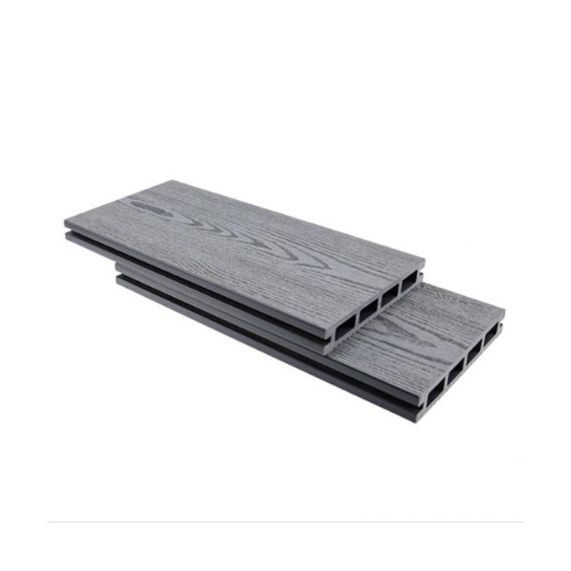 SRL-DEK 146*23mm Tấm ván sàn composite màu xám rỗng hoàn thiện vân gỗ